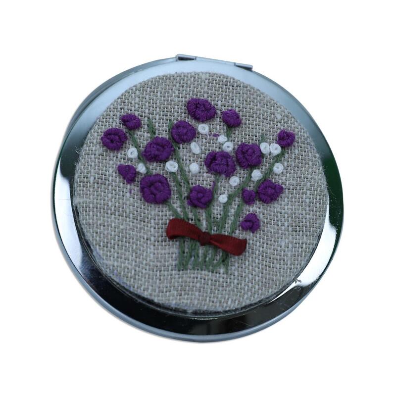 BRAZILIAN EMBROIDERY HAND MIRROR-5764 - 1
