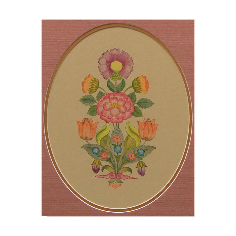 e38 EL İŞÇİLİĞİ BUKET TEZHİP TABLO (REPRODÜKSİYON) 45 * 40 cm - 3174 - 2