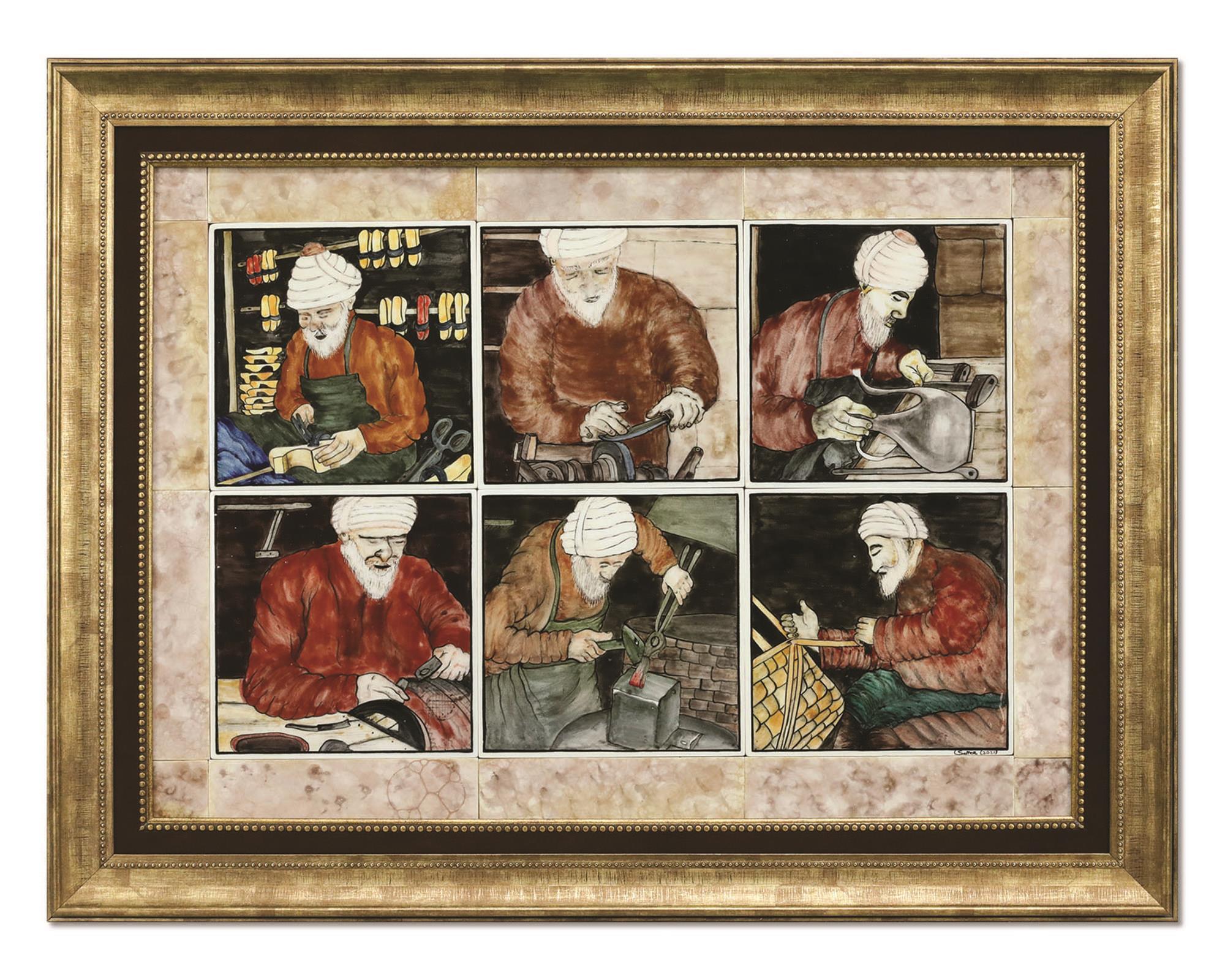 e38 EL İŞÇİLİĞİ ÇİNİ AHİLİK TABLO 83*64 cm - 5448