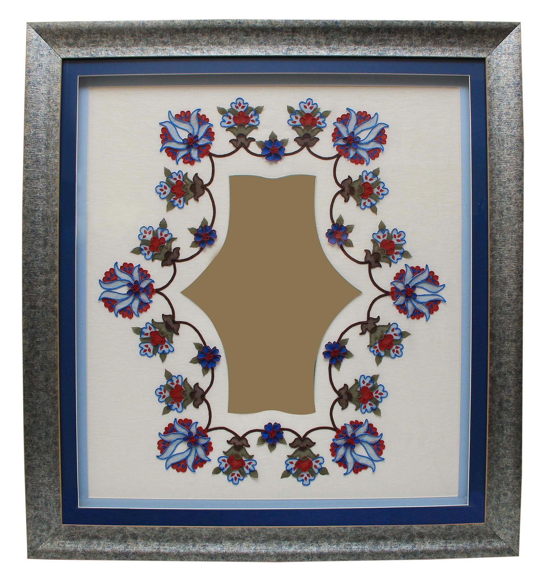 e38 EL İŞÇİLİĞİ ÇİNİ MOTİFLİ ŞİŞ DANTEL TABLO 100*91 cm - 4541