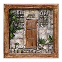 e38 EL İŞÇİLİĞİ AHŞAP BOYAMA KİTAPLIK 30*30*7 cm - 5739 - e38