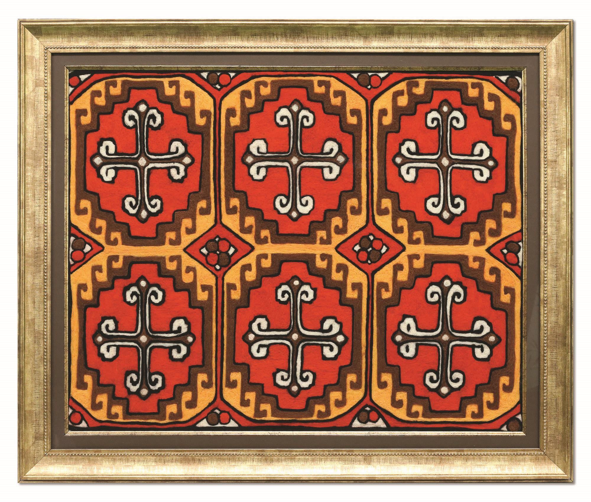 e38 EL İŞÇİLİĞİ DÖVME KEÇE AHİLİK TABLO 83*69 CM - 5446