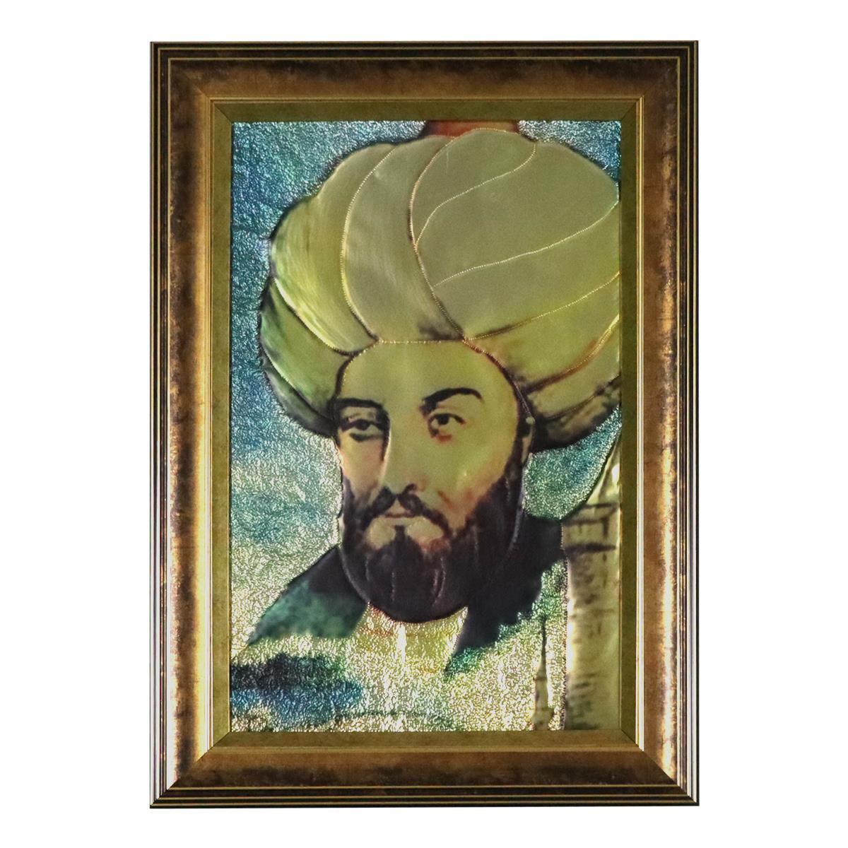 e38 EL İŞÇİLİĞİ HAZERFAN AHMED ÇELEBİ ALÜMİNYUM  FOLYA KABARTMA TABLO 48 x 68 cm - 5931