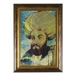 e38 EL İŞÇİLİĞİ HAZERFAN AHMED ÇELEBİ ALÜMİNYUM FOLYA KABARTMA TABLO 48 x 68 cm - 5931 - 1