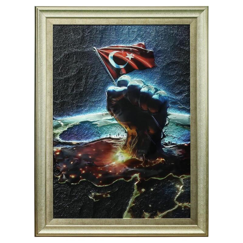 e38 EL İŞÇİLİĞİ ALİMİNYUM KABARTMA TABLO 62x82 CM - 6353 - 1