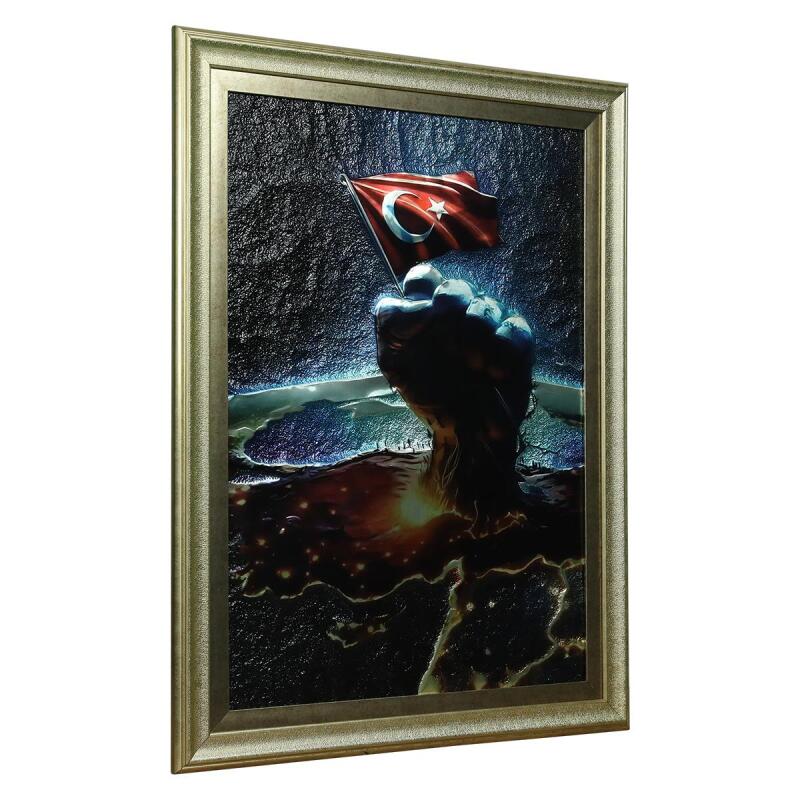 e38 EL İŞÇİLİĞİ ALÜMİNYUM KABARTMA TABLO 62x82 CM - 6353 - 2