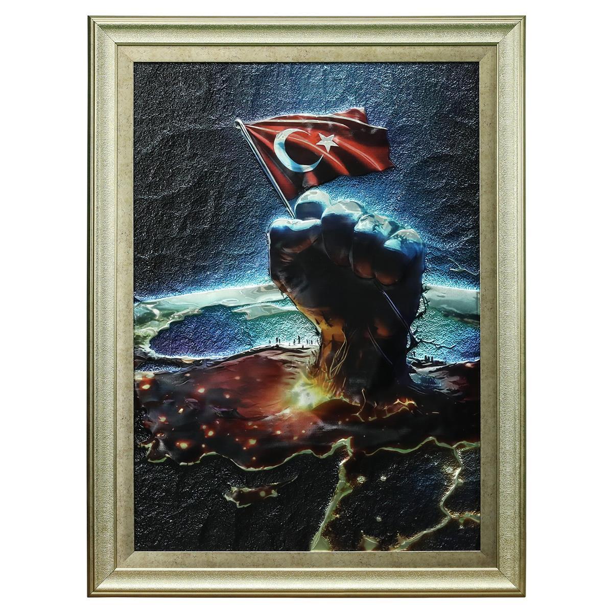 e38 EL İŞÇİLİĞİ  ALÜMİNYUM KABARTMA TABLO 62x82 CM - 6353