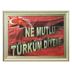 e38 EL İŞÇİLİĞİ ALÜMİNYUM KABARTMA TABLO 62x82 CM - 6354 - e38