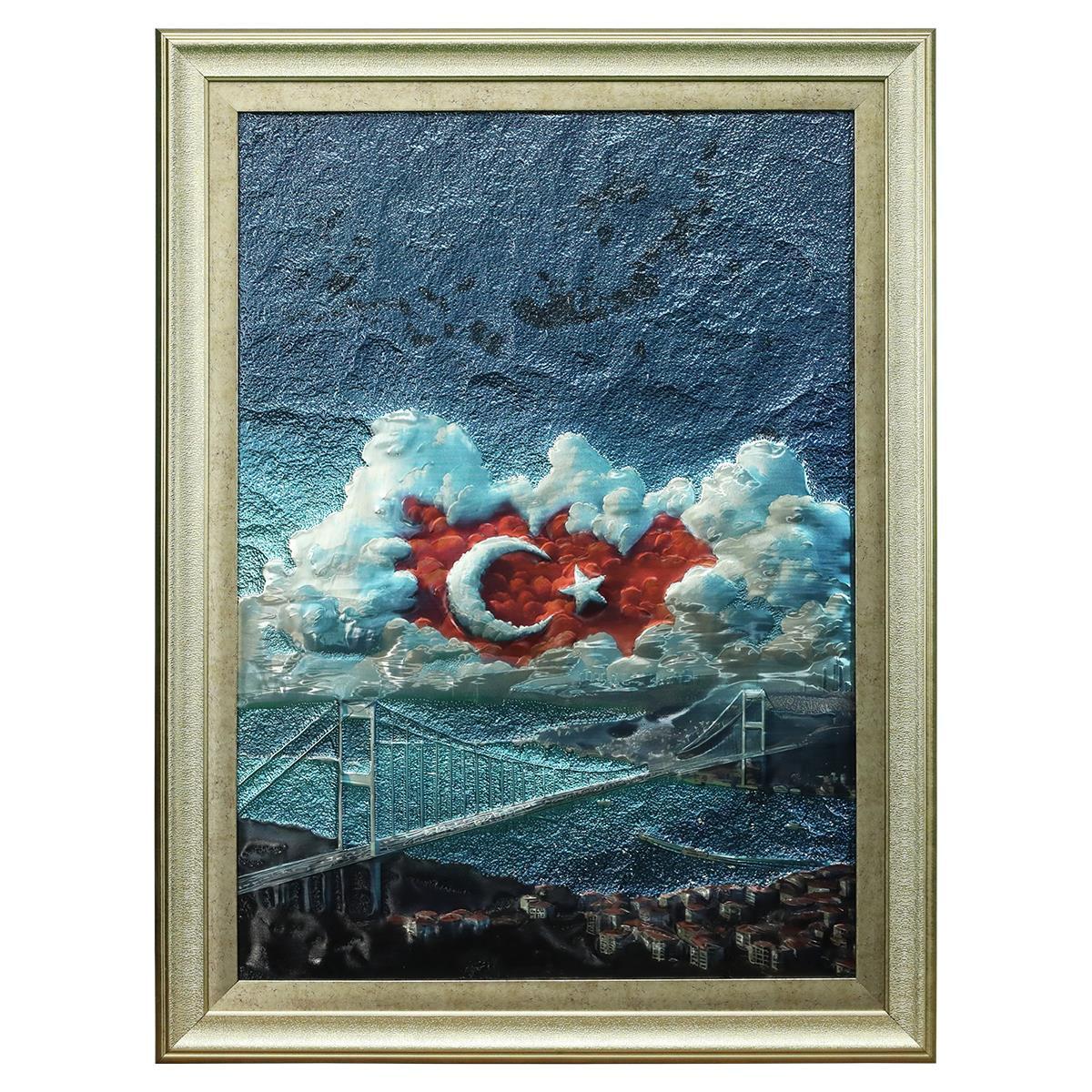 e38 EL İŞÇİLİĞİ  ALÜMİNYUM  KABARTMA TABLO 62x82 CM - 6355