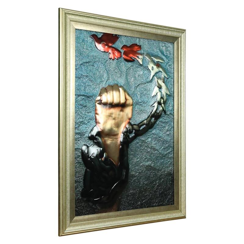 e38 EL İŞÇİLİĞİ ALİMİNYUM KABARTMA TABLO 62x82 CM - 6356 - 2