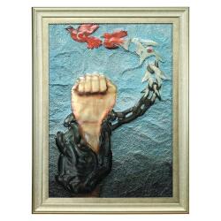 e38 EL İŞÇİLİĞİ ALÜMİNYUM KABARTMA TABLO 62x82 CM - 6356 - e38