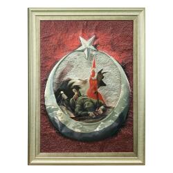 e38 EL İŞÇİLİĞİ ALÜMİNYUM KABARTMA TABLO 62x82 CM - 6358 - e38