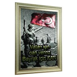 e38 EL İŞÇİLİĞİ ALİMİNYUM KABARTMA TABLO 62x82 CM - 6362 - 2
