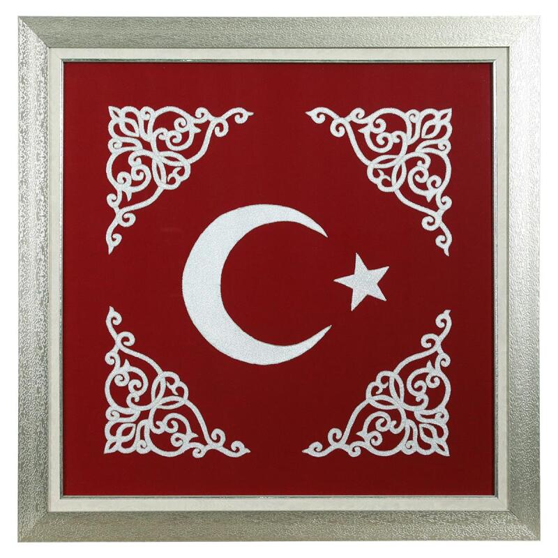 e38 EL İŞÇİLİĞİ APLİKE TEKNİĞİ ZİNCİR İŞİ TABLO 77x77 CM - 6368 - 1