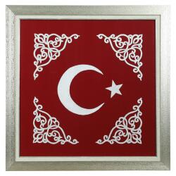 e38 EL İŞÇİLİĞİ APLİKE TEKNİĞİ ZİNCİR İŞİ TABLO 77x77 CM - 6368 - e38