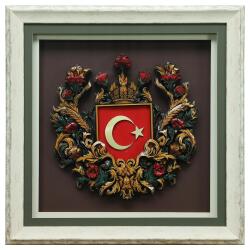 e38 EL İŞÇİLİĞİ AY YILDIZ KAĞIT RÖLYEF TABLO 72x72 CM - 6333 - 1