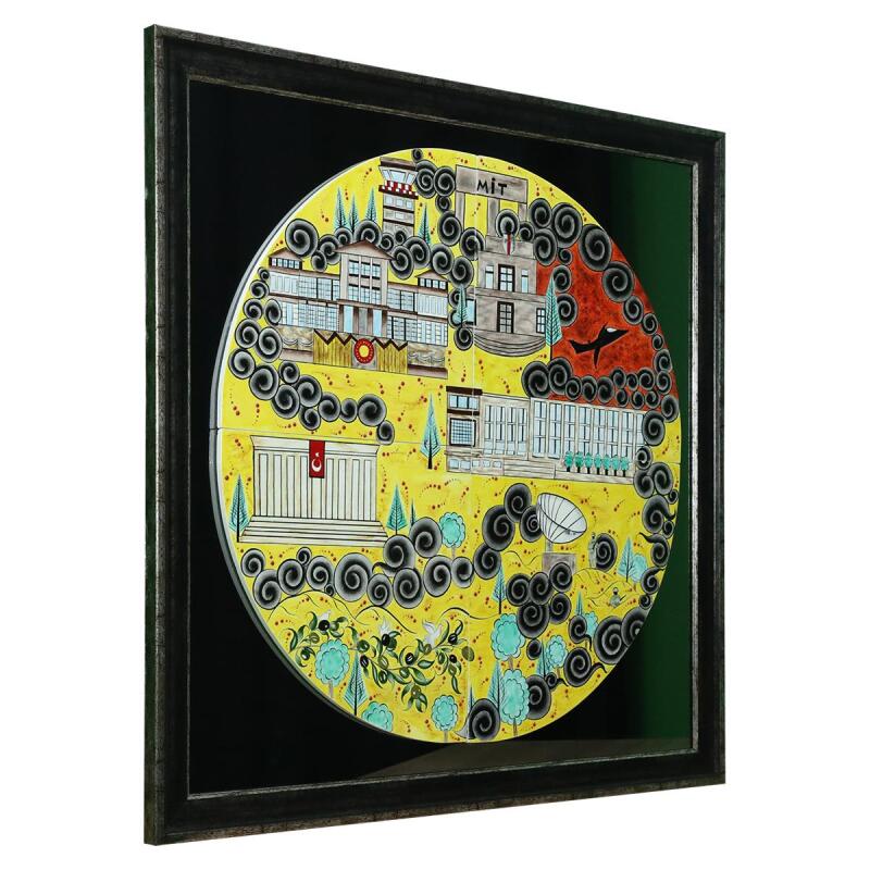 e38 EL İŞÇİLİĞİ AYNALI ÇİNİ İŞLEME TABLO 98x98 CM ( 35 KĞ ) - 6363 - 2