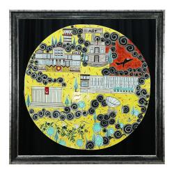 e38 EL İŞÇİLİĞİ AYNALI ÇİNİ İŞLEME TABLO 98x98 CM ( 35 KĞ ) - 6363 - e38