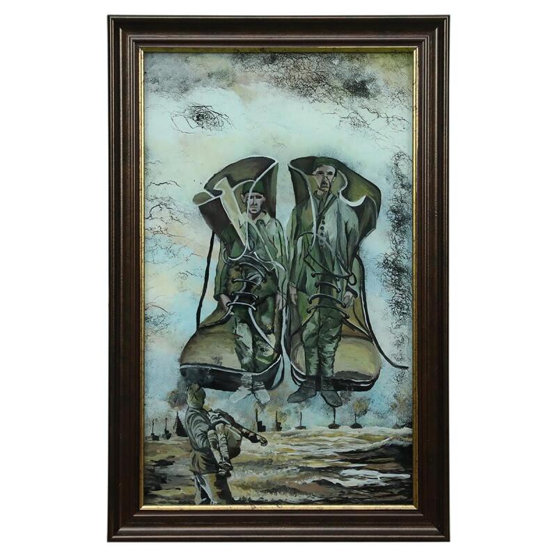 e38 EL İŞÇİLİĞİ CAM BOYAMA TABLO 37x57 CM - 6328 - 1