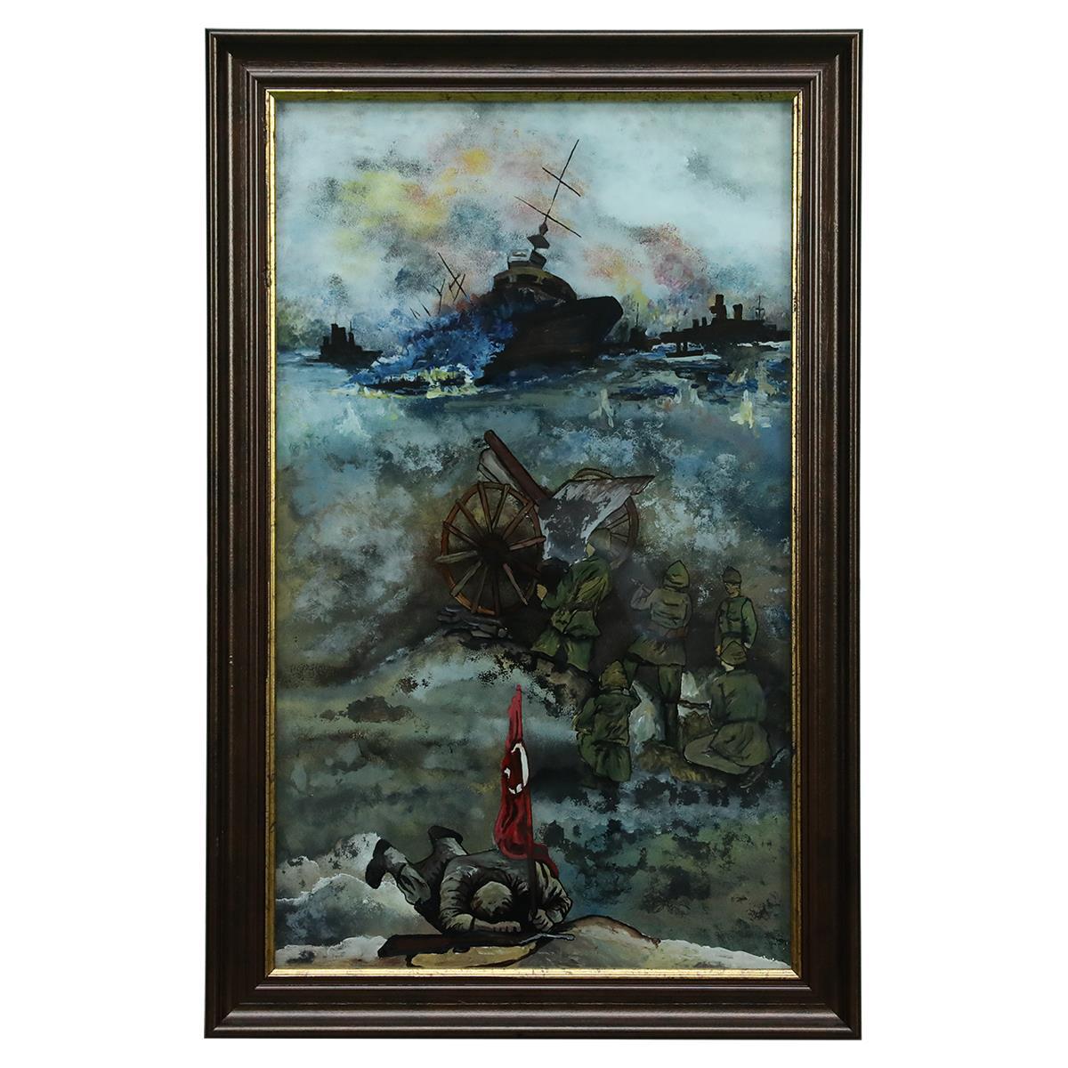 e38 EL İŞÇİLİĞİ  CAM BOYAMA TABLO 37x57 CM - 6330