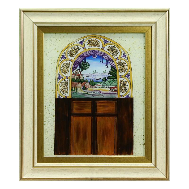 e38 EL İŞÇİLİĞİ CAM BOYAMA TABLO 38*33 CM-6428 - 1