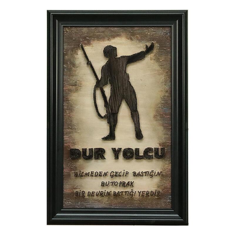 e38 EL İŞÇİLİĞİ ÇANAKKALE DUR YOLCU FİLOGRAFİ TABLO 38x58 CM - 6372 - 1