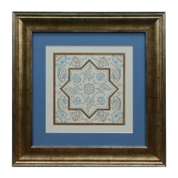 e38 EL İŞÇİLİĞİ ÇİNİ DESENLİ TEZHİP TABLO - 40*40 CM - 6544 - e38