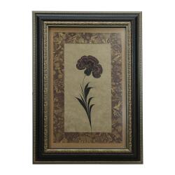 e38 EL İŞÇİLİĞİ EBRU PASPARTULU KARANFİL EBRU TABLO 55*40 CM-6469 - e38