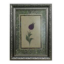 e38 EL İŞÇİLİĞİ EBRU PASPARTULU LALE EBRU TABLO 52*39 CM-6465 - e38