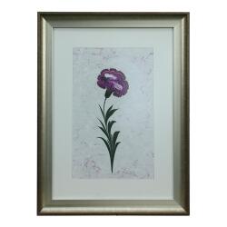 e38 EL İŞÇİLİĞİ EBRU ZEMİNLİ KARANFİL EBRU TABLO 55*41 CM-6470 - e38