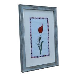 e38 EL İŞÇİLİĞİ EBRU ZEMİNLİ LALE EBRU TABLO - 33*45 CM - 6554 - 2