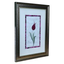 e38 EL İŞÇİLİĞİ EBRU ZEMİNLİ LALE EBRU TABLO - 36*47 CM - 6556 - 2