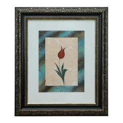 e38 EL İŞÇİLİĞİ EBRU ZEMİNLİ LALE EBRU TABLO 53*45 CM-6454 - e38