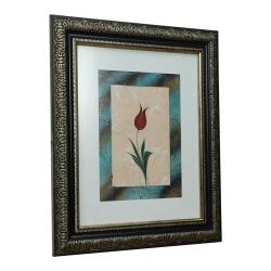 e38 EL İŞÇİLİĞİ EBRU ZEMİNLİ LALE EBRU TABLO 53*45 CM-6454 - 2