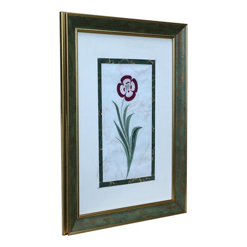 e38 EL İŞÇİLİĞİ EBRU ZEMİNLİ YONCA EBRU TABLO - 35*47 CM - 6555 - 2