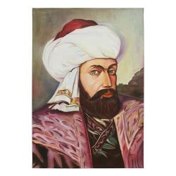 e38 EL İŞÇİLİĞİ ERTUĞRUL GAZİ YAĞI BOYA RESİM 73*50 cm - 6131 - e38