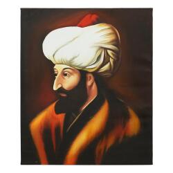 e38 EL İŞÇİLİĞİ FATİH SULTAN MEHMET YAĞLI BOYA RESİM 60*50 cm - 6127 - e38