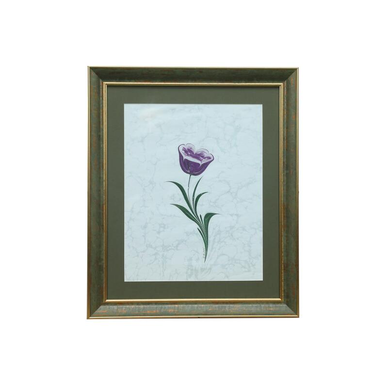 e38 EL İŞÇİLİĞİ GÜL EBRU TABLO 50x43 cm - 6227 - 1