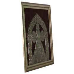 e38 EL İŞÇİLİĞİ HACIKILIÇ CAMİİ KAPISI ALÜMİNYUM FOLYA KABARTMA TABLO 66 x 68 cm - 5933 - 2