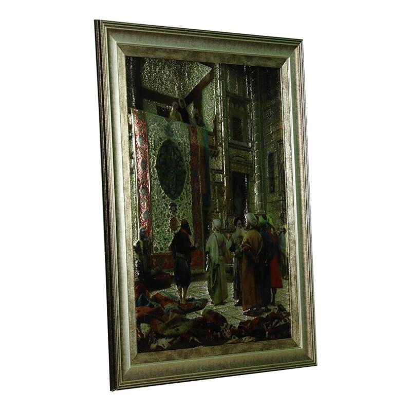 e38 EL İŞÇİLİĞİ HALI TÜCCARI ALÜMİNYUM M KABARTMA TABLO 58x74 cm-6386 - 2