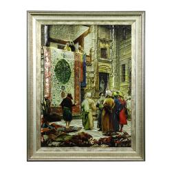 e38 EL İŞÇİLİĞİ HALI TÜCCARI ALÜMİNYUM M KABARTMA TABLO 58x74 cm-6386 - e38