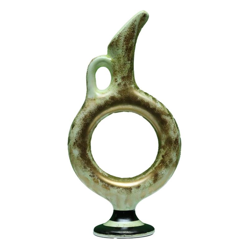 e38 EL İŞÇİLİĞİ HALKALI ÇİNİ VAZO 30*15 cm - 6422 - 1