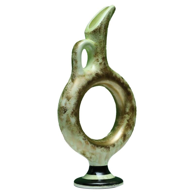 e38 EL İŞÇİLİĞİ HALKALI ÇİNİ VAZO 30*15 cm - 6422 - 2