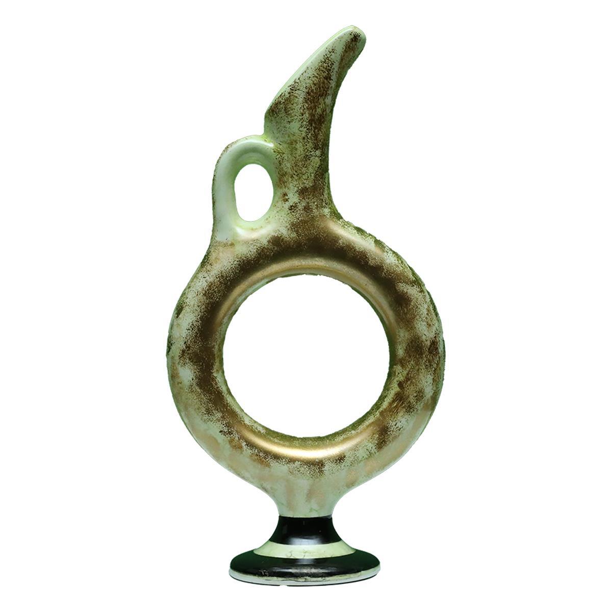 e38 EL İŞÇİLİĞİ HALKALI ÇİNİ VAZO 30*15 cm - 6422