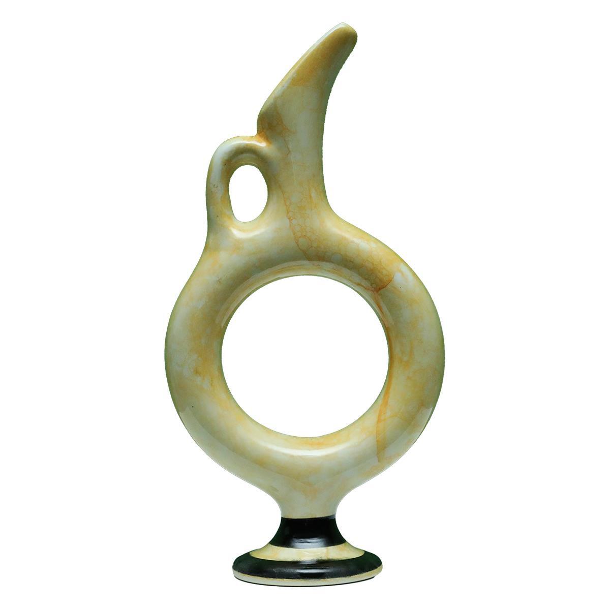 e38 EL İŞÇİLİĞİ HALKALI ÇİNİ VAZO 30*15 cm - 6425