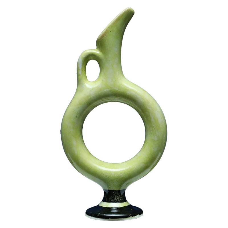 e38 EL İŞÇİLİĞİ HALKALI ÇİNİ VAZO 30*15 cm - 6426 - 3