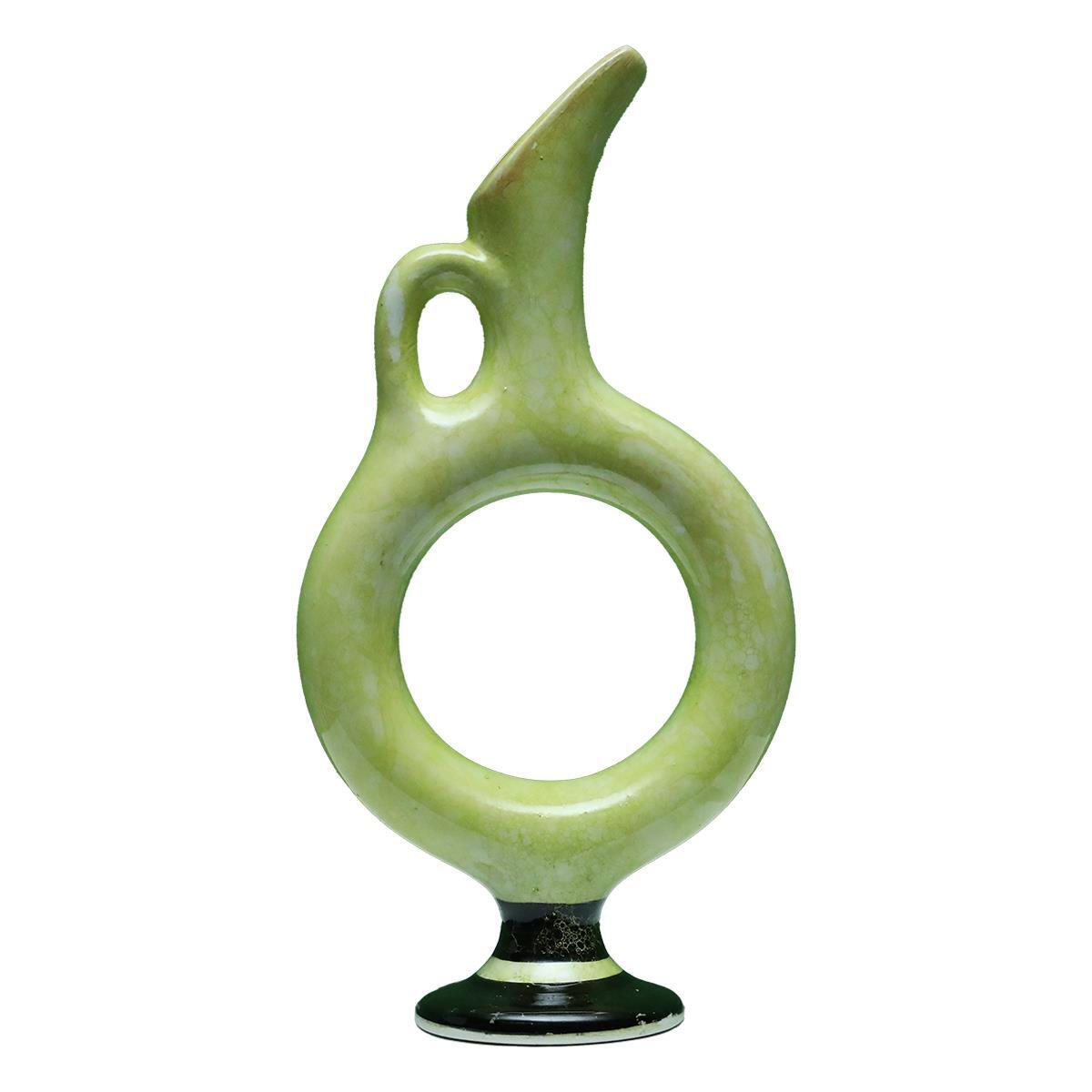 e38 EL İŞÇİLİĞİ HALKALI ÇİNİ VAZO 30*15 cm - 6426