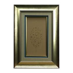 e38 EL İŞÇİLİĞİ HALKAR TEKNİĞİ HATAİ MOTİFLİ ŞEMSE TEZHİP TABLO - 35*50 CM - 6547 - e38