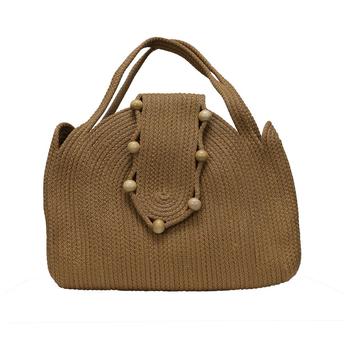 e38 EL İŞÇİLİĞİ HASIR JÜT KOL ÇANTASI 45*38 cm - 6137