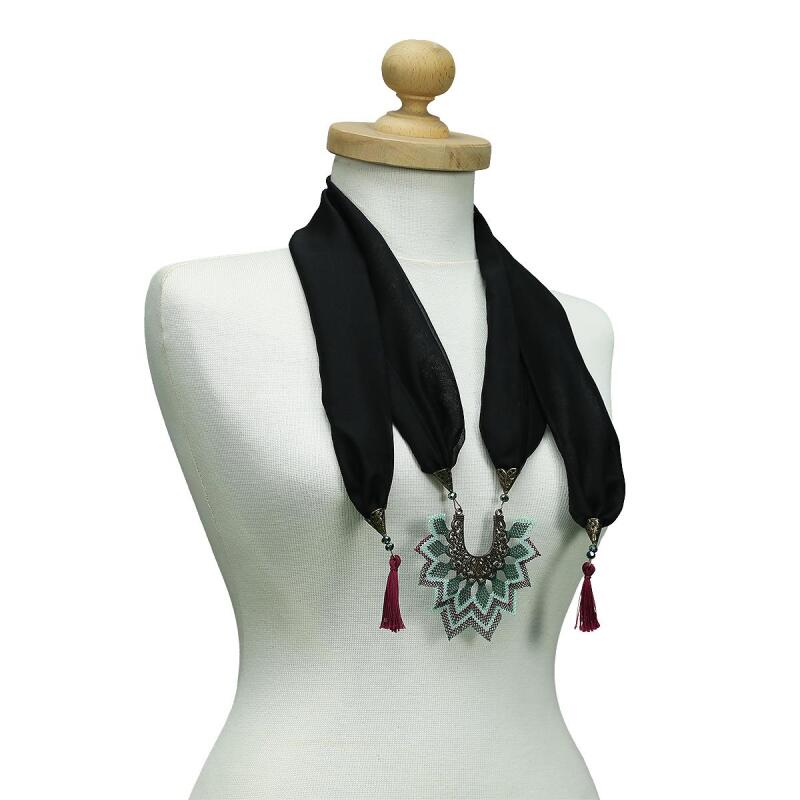 e38 EL İŞÇİLİĞİ İĞNE OYASI FULAR 190 cm-6387 - 2